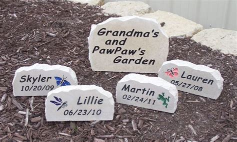 T For Grandma Garden Rocks Engraved My Grandkids Rock Garden