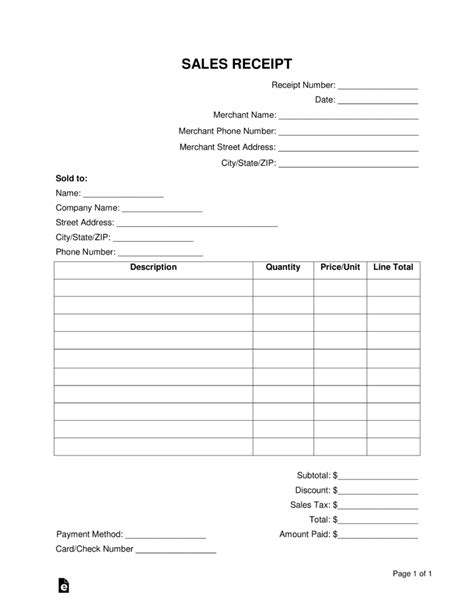 Receipt Printable Pdf Pdf Template