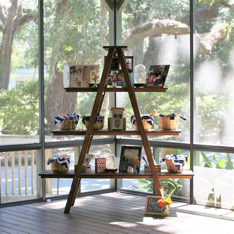 Wood Ladder Display Shelf The Wedding Shop