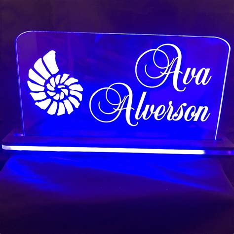 Custom Led Edge Lighted Acrylic Laser Engraved And Cut Sign 6x6 Or 8