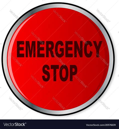 Red Emergency Stop Button Royalty Free Vector Image