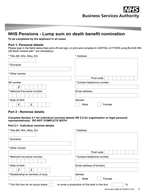 Nhs Pension Nomination Form Db2 Fill Out And Sign Online Dochub