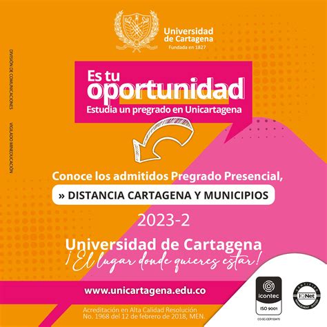 ¡conoce los admitidos a los universidad de cartagena facebook