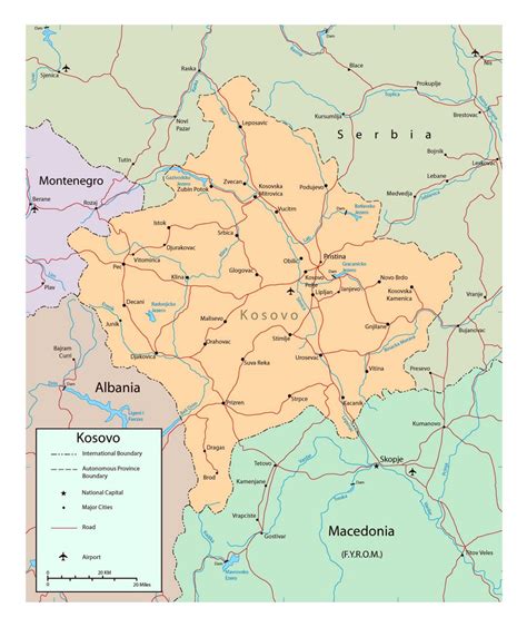 Kosovo Political Map