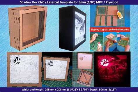 Shadow box 3mm MDF or Plywood svg cnc or laser cut template. (1244698