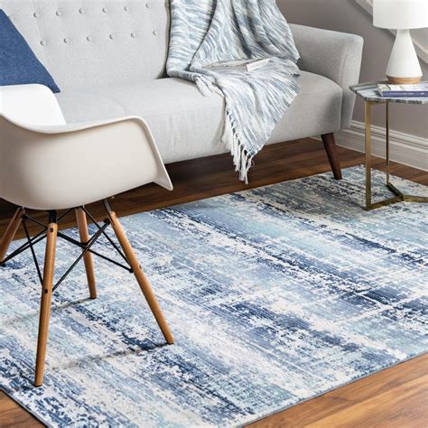 Rugscom Malibu Collection Area Rug ‚Äì 9 X 12 Blue Low Pile Rug