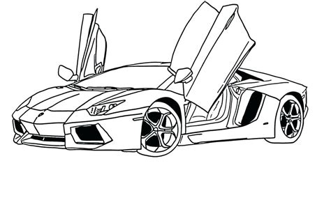 Lamborghini Aventador Drawing Sketch Coloring Page