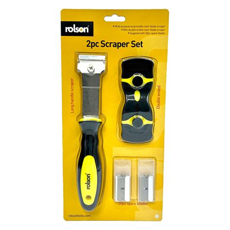 Scraper Set And 20 Piece Pack Of Spare Blades 61166 A Double Ended
