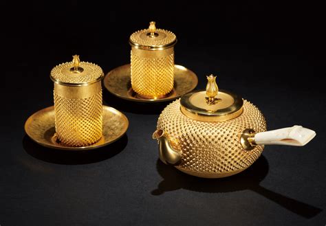 Gold Tea Set Made By Ishiguro Mitsuo Tea Culture Tea Set Chinese Tea