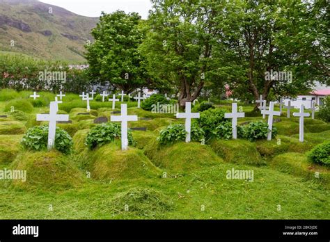 Burial Mounds For Graves In The Hofskirkja Church Graveyard A