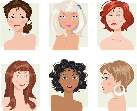 Set Of Female Hair Style By Artbesouro Graphicriver