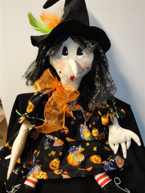 Primitive Witch Halloween Folk Decorative Doll Etsy Halloween Witch