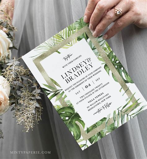 tropical wedding invitation templates