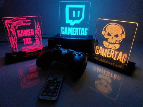 Personal Gamertag Light Sign Your Custom Logo And Game Name Etsy