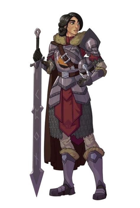 Female Human Fighter Knight With Greatsword Pathfinder Pfrpg Dnd Dandd