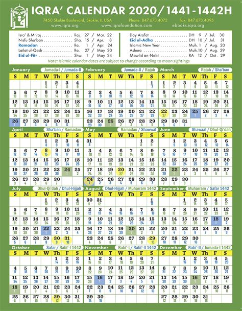 Islamic Calander 2020 ⋆ Calendar For Planning