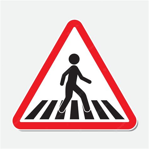 Premium Vector Pedestrian Crossing Sign Crosswalk Sign Vector