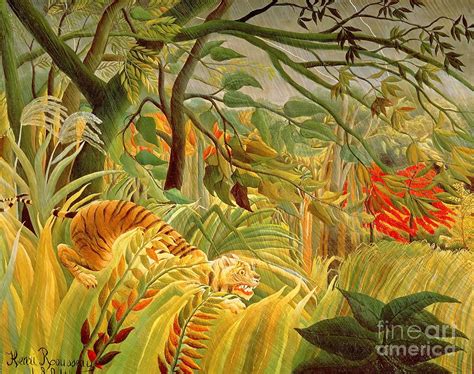 Tiger In A Tropical Storm Surprised 1891 By Henri Rousseau Painting By