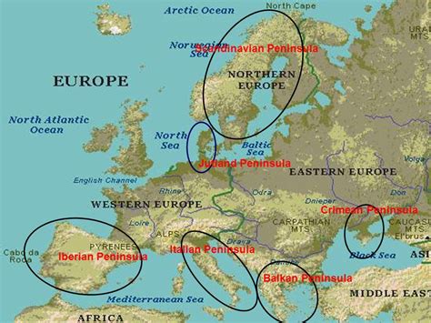 Europe Map With Peninsulas