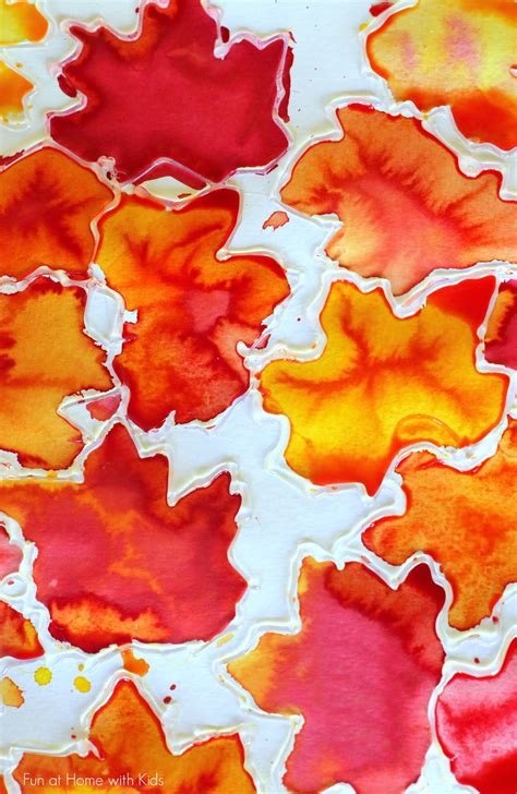 Fall Leaf Watercolor Resist Art