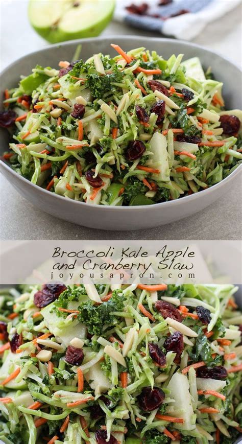Dice, chop and stir is all that's required to create broccoli and apple salad. Broccoli, Kale, Apple and Cranberry Slaw | Recipe ...