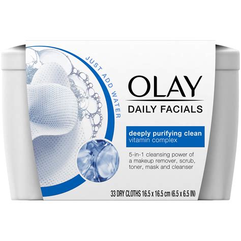 Olay Daily Facials Deeply Purifying Clean Cleansing Cloths 33 Ct Tub