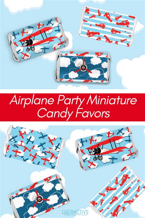 Red Airplane Mini Candy Bar Favor Stickers - 45 Count | Vintage airplane party, Airplane ...