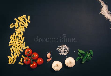 Food Concept Background Black Chalkboard Seen From Above Top V Stock