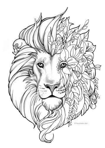 Fantasy Lion Printable Adult Coloring Pages From Favoreads