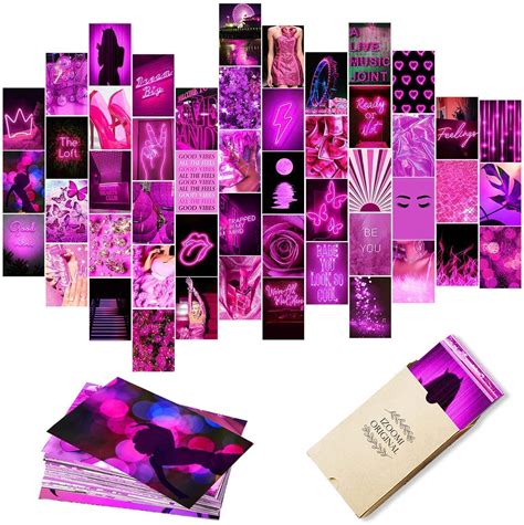 Buy Pink Neon Wall Collage Kit Aesthetic Pictures Aesthetic Room Decor
