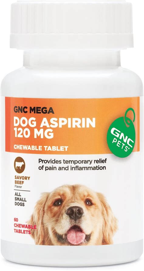 Gnc Pets Mega Dog Aspirin 120 Mg Beef Flavor Chewable Tablets Dog