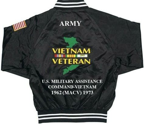Macv Us Military Assistance Command Vietnam Embroidered Satin Jacket