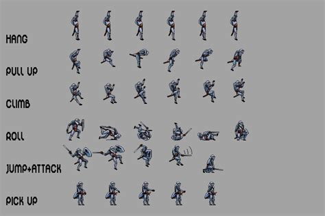 Fantasy Knight Sprite Sheets Pixel Art