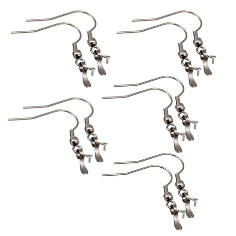 shoppinglane 10 piece stainless steel silver ear wire earwires ear hook earring connector