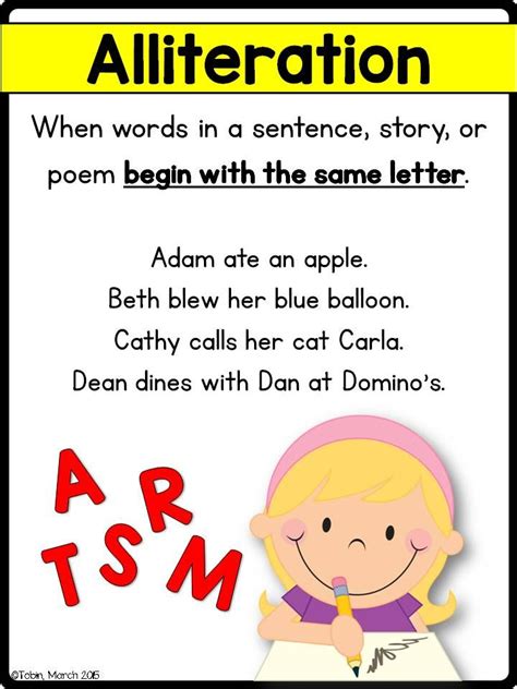 Words And Phrases In A Poem Or Story [second Grade Rl 2 4] Alliteration Words Alliteration