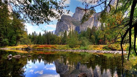 Water Mountains Nature Autumn Forests Lakes Wallpaper