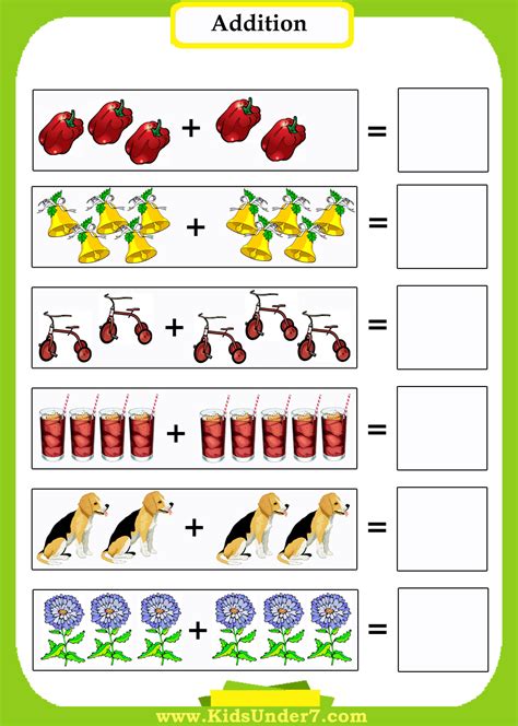 Preschool Math Worksheets Addition Teaching Treasure