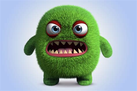 Download 3d Funny Monster Cartoon Cute Fluffy Angry Character By