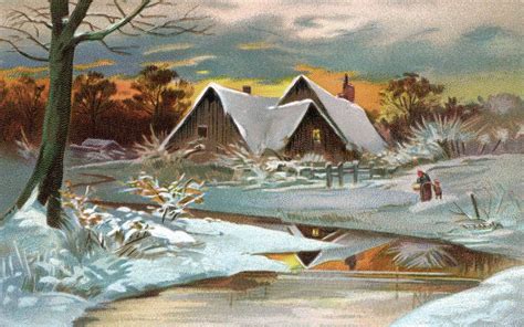 Vintage Winter Postcards Vintage Christmas Images Vintage Winter