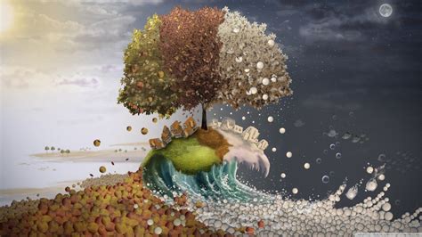 Hd wallpapers and background images. Seasons Surreal Art Ultra HD Desktop Background Wallpaper ...