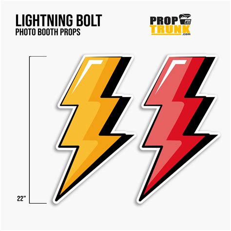 X44 Large Lightning Bolt Photo Booth Prop For Parties