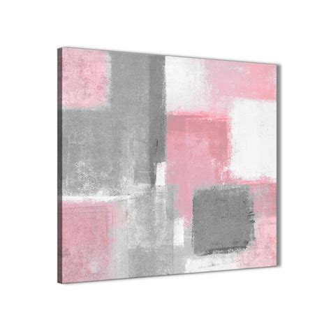 Blush Pink Grey Painting Abstract Hallway Canvas Wall Art