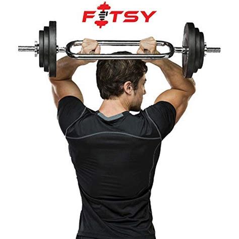 Fitsy 3 Feet Standard Egg Biceps And Triceps Bar With Spinlocks 25 Mm
