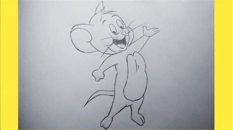 How To Draw Jerry Mouse Tom And Jerry Drawing Easy Youtube