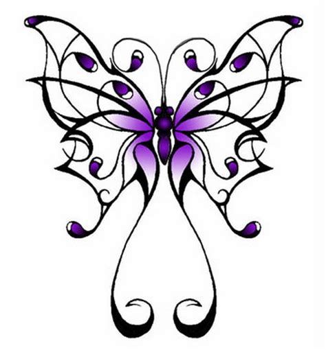 Purple Ink Butterfly Tattoo Design