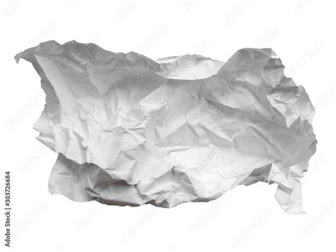 Crumpled Paper Ball Isolated On White Background Crumpled Paper