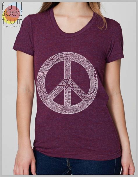 Womens Peace Sign T Shirt Peace Symbol American Apparel Etsy