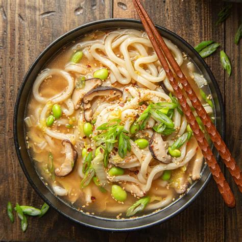 Udon Noodle Soup With Miso Broth Vegan Guru
