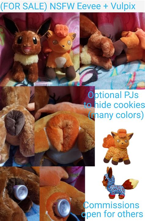 FOR SALE NSFW Fuckable Pokemon Large Eevee Vulpix With Plush