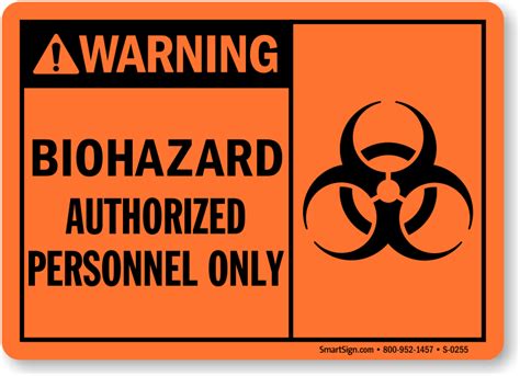 Biohazard Authorized Personnel Only With Graphic Sign Sku S 0255
